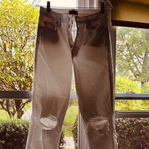 white jeans - front buttons - relaxed fit - size XS ( 27)